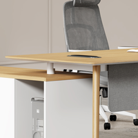 Nouveau style de travail moderne en bois simple pour patron Table de bureau en L avec tiroir à assembler Mobilier de bureau caractéristique