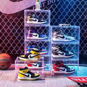 detachable shoe stor PET material thickened transparent storage box clear magnetic plastic shoe box