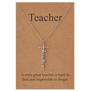 Offre Spéciale acier inoxydable gravé croix collier chaîne <span class=keywords><strong>à</strong></span> maillons <span class=keywords><strong>à</strong></span> la mode avec ton nom bijoux professeur cadeaux de vacances - Product Image 5