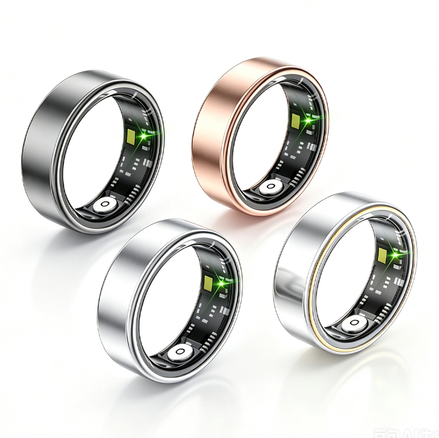 Smart Finger Ring Health Tracker Blood Oxygen Heart Rate Sleep Monitor Gesture Control Photography IP68 Waterproof for Men Women