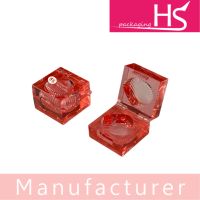 Étui compact pour blush et illuminateur en forme de coquille carrée, emballage cosmétique personnalisé OEM, étiquette privée, blush compact