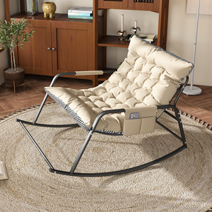 Ergonomic All-Season Comfort Lounge Recliner Breathable Rocking <b>Chair</b> <b>with</b> <b>Storage</b> and Cushions for Dining and Bedroom - Product Image 2