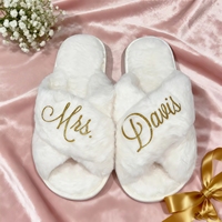 Pantuflas Personalizadas para Novia para el Día de la Boda, Pantuflas Suaves y Afelpadas con Nombre Personalizado para Despedida de Soltera, Regalos para Despedida de Soltera