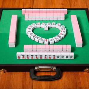 <span class=keywords><strong>Table</strong></span> de Mahjong pliable portable avec étui de rangement pour mini-pièces (22/24/30 mm) - Plateau de jeu de Mahjong de voyage - Product Image 1