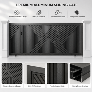 Porte coulissante automatique industrielle moderne en aluminium, portail <span class=keywords><strong>de</strong></span> sécurité électrique pour villa, allée <span class=keywords><strong>de</strong></span> jardin, usage commercial - Product Image 5