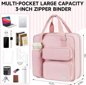 แฟ้มซิป BSCI รุ่น It Zipper Binder ความจุ 500 แผ่น แฟ้มซิปแบบขยายได้ 3 ช่อง ขนาด 1-1/2 นิ้ว แบบ 3 ห่วง สำหรับโรงเรียน - Product Image 6