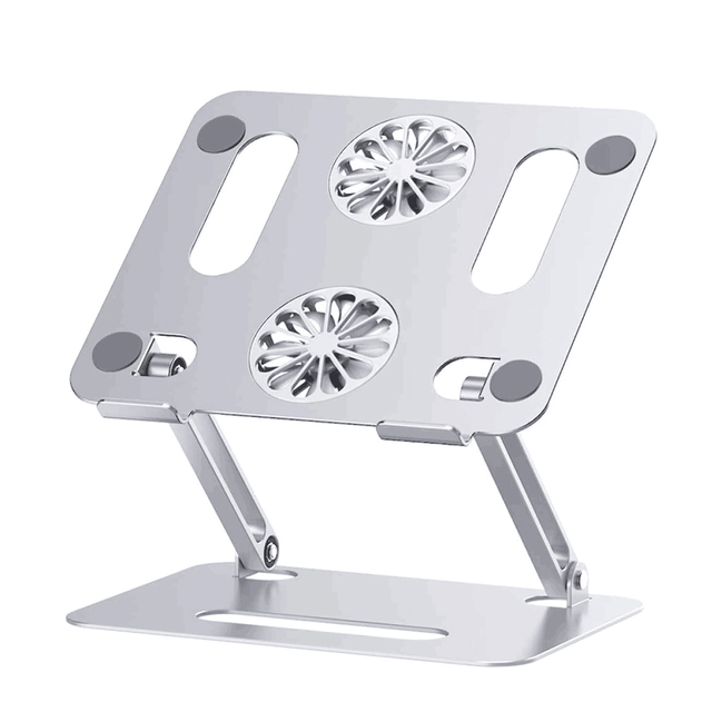 Hot Sale Ergonomic Portable Aluminum Alloy Laptop Stand Foldable and Adjustable Cooling Fan Stand New Product