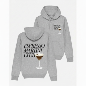 Sudadera con capucha de algodón regular personalizada, sudadera gris brezo, Sudadera con capucha Espresso Martini Club - Product Image 1