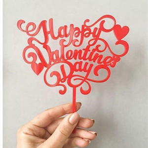Feliz Día de San Valentín acrílico pastel Topper para boda aniversario pastel decoración acrílico brillo pastel Topper para decorar Valen - Product Image 4