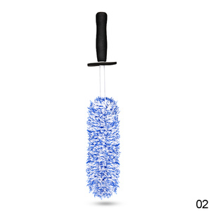 Ruote in fibra morbida per pneumatici con ruote per <span class=keywords><strong>auto</strong></span> spazzolate in bronzo profondo concavo <span class=keywords><strong>cerchi</strong></span> in lega di pulizia spazzola per autolavaggio con manico lungo - Product Image 1