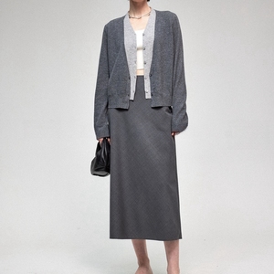 Femmes automne hiver deux pièces col en v tricoté Cardigan nouvelle <span class=keywords><strong>laine</strong></span> douce couleur unie coupe ample français faux Design sensibilité - Product Image 6