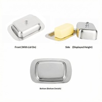 Meilleure vente transfrontalière 2026 : Beurrier en acier inoxydable avec couvercle, plateau à fromage, plateau à beurre, boîte à collation, récipient hermétique, design minimaliste