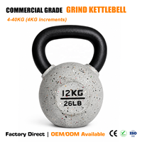 Kettlebell en caoutchouc personnalisé OEM ODM TOPTONS, Kettlebell recouvert de caoutchouc moucheté pour la musculation en salle de sport et à domicile