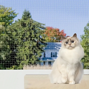 Kristalhelder 100% virgin nylon monofilament beschermingsnet voor balkon, weerbestendig, onzichtbaar kattennet - Product Image 2