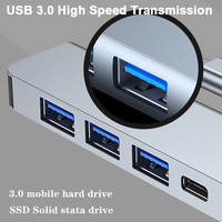 Adaptador Hub USB Tipo C 5 en 1 con HDMI 4K, Estación de Acoplamiento Multipuerto, USB 3.0, PD, Todo en Uno para PC, Accesorios de Computadora, en Existencia
