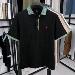 <span class=keywords><strong>Polo</strong></span> de Punto Clásico para Hombre, Color Caqui, con Cuello en Contraste, Blusa de Verano, Camisa Casual de Manga Corta para Hombre - Product Image 4