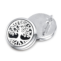 Broche diffuseur d'huiles essentielles 30MM, design Arbre de Vie, ajourée, petite boîte diffuseur, personnalisée, tendance