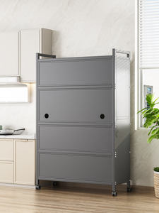 Gabinete de almacenamiento de despensa de 5 niveles con microondas para cocina, garaje, sala de estar para ropa, organización de herramientas, estantes para panaderos incluidos - Product Image 2