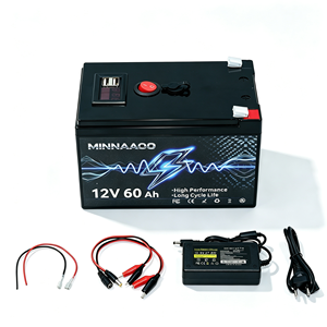 Baterai Lithium LiFePO4 <span class=keywords><strong>12V</strong></span> 60Ah Siklus Dalam, Pengganti Baterai Asam Timbal untuk RV, Kapal, dan Cadangan Tenaga Surya - Product Image 2