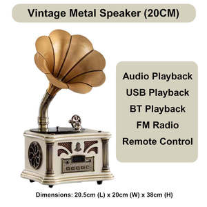 Factory Vintage Gramophone Style CD Player USB FM Radio BT Wireless <b>Home</b> Audio Decor Desktop <b>Music</b> <b>System</b> Gift - Product Image 3