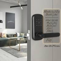 Serrure Intelligente de Luxe Premium en Aluminium avec Contrôle par Application Tuya, Verrou Électronique HR à Empreinte Digitale, Carte et Mot de Passe pour Location et Gîtes