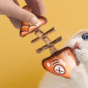 Fish Bone <strong>Cat</strong> Chew Toy Natural Silvervine Polygonum Stick Teeth Cleaning Dental Enrichment Interactive <strong>Cat</strong> Play Boredom Relief - Product Image 1