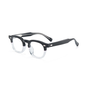 High Quality Retro Round Optical <strong>Spectacle</strong> <strong>Frames</strong> New Fashion Acetate Eyeglasses Custom Pattern for Men Women OEM/ODM Low MOQ - Product Image 4