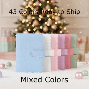 Carnet de budget Yihe A6 en cuir grainé de luxe, best-seller, avec <span class=keywords><strong>43</strong></span> couleurs, système d'organisation de monnaie à 6 anneaux dorés et fermeture éclair - Product Image 2