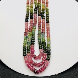Top Finest Faceted Rondelle Cuentas de turmalina natural Rosa Verde Negro Sandía Gemmy Tourmaline 12 pulgadas 2mm Strand Wedding N - Product Image 3