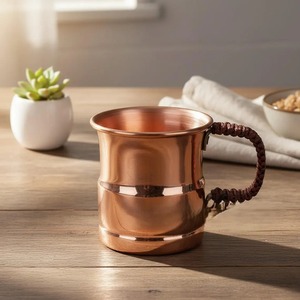 Indian Exporter Copper Mug with Polished Surface Ideal for Rustic Kitchen Home and Restaurant Use Available At Export Price - Product Image 3