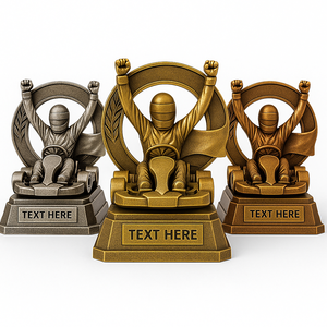 Trofeo de Resina Personalizado al por Mayor para Karting - Premio de Piloto de Carreras en Pose de Victoria de Campeón - Product Image 1