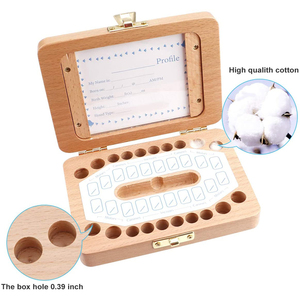 Natural Wood Crafts Boys Girls Gifts Baby First Tooth Lanugo Saver Kids Teeth Wooden Box