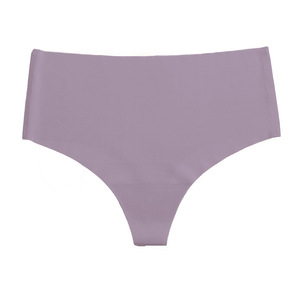 Taglie forti un pezzo in tinta unita <span class=keywords><strong>perizoma</strong></span> di metà altezza per le donne senza cuciture elegante e traspirante in Nylon Spandex senza cuciture - Product Image 4