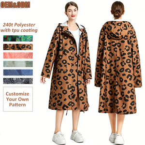 Chaqueta Impermeable Larga con Estampado <span class=keywords><strong>de</strong></span> Leopardo, Popular y Novedosa, Unisex, para Escalar y Hacer Senderismo, con Bolsa Portátil - Product Image 1