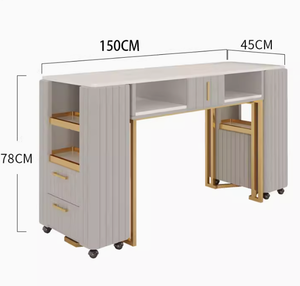 Luxury Modern Fashionable Metal <b>Nail</b> Manicure <b>Table</b> Desk for <b>Nail</b> Salon - Product Image 1