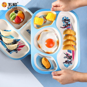 Five And Ultraman Zero Kids Tableware Set Melamine Compartment Plate Bowl Cup Spoon Cartoon Design For Children - Product Image 3