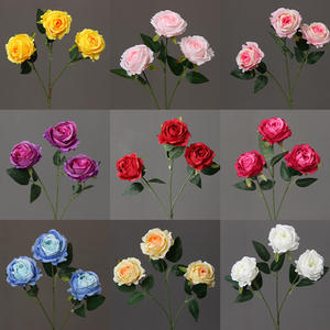 Bouquet de 10 têtes de roses artificielles en soie de haute qualité, fleurs artificielles pour <span class=keywords><strong>la</strong></span> décoration de tables d'hôtel, de mariage et de Noël - Product Image 3