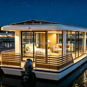 Catamaran de luxe OEM de 10,8 m, <span class=keywords><strong>bateau</strong></span>-maison, moteur 115 CV, vitesse rapide de 22 nœuds, ponton, villa flottante, <span class=keywords><strong>bateau</strong></span> de villégiature aquatique - Product Image 4