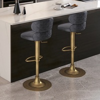 [En stock] Tabouret de bar pivotant réglable en cuir moderne, chaise de salle à manger à pieds hauts pour îlot de cuisine, noir