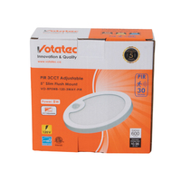 Caja de cartón personalizada con tapa abatible para embalaje al por mayor de bombillas LED, paquete de 5, con impresión a color en cartulina blanca.