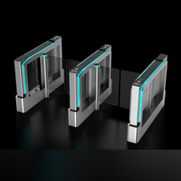 Lecteur d'empreintes digitales panneau en verre supérieur tourniquet à balançoire électronique porte de barrière à balançoire de sécurité porte de sécurité pour piétons