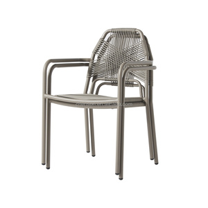 Conjunto de Muebles Modernos para Cafetería, Silla de Cuerda y Mesa Redonda de 2 Plazas para Espacios Pequeños - Product Image 3