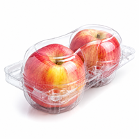 Conteneur en plastique transparent pour fruits de qualité alimentaire OEM personnalisé, boîte d'emballage pour fruits en PET avec couvercle à charnière