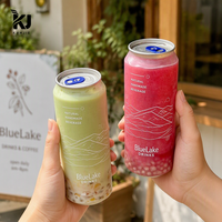 Vente en gros de canettes en plastique avec logo imprimé, gobelets en plastique de qualité alimentaire avec couvercle en aluminium, 330 ml, 500 ml, canettes en plastique pour boissons fraîches, canettes en PET