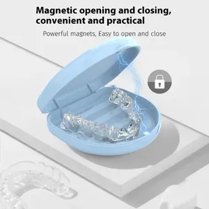 Portable <b>Denture</b> Tray <b>Box</b> Dental Retainer Case PP Plastic Protective Case with Lanyard Made in China - Product Image 4