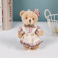 Porte-clés mignons en peluche, jouets en peluche, porte-clés en toile de jute florale, ours en peluche, poupée en peluche, breloques pour sac à dos, ornements, porte-clés en peluche, jouets