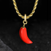 Nouveau design, pendentif piment rouge en émail plaqué or 14 carats, charmant bijou légume, bijoux de mode hip-hop pour femmes
