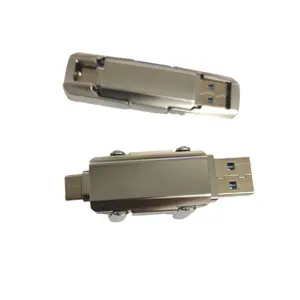 ذاكرة محمولة فلاشية USB بتصميم جديد 2 في 1 من النوع C ذاكرة محمولة فلاشية USB 3.0 بسعة 32 جيجابايت و64 جيجابايت و128 جيجابايت
