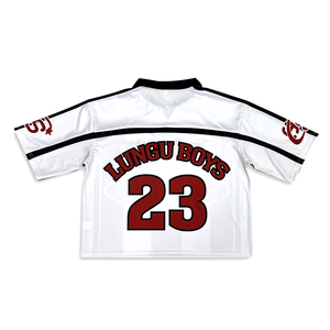 เสื้อฟุตบอลสตรีทแวร์แบบสั่งทำพิเศษ ดีไซน์วินเทจผ้าตาข่าย ทรงโอเวอร์ไซส์ แขนสั้น ระบายอากาศได้ดี เหมาะสำหรับฤดูร้อน ผลิตจากโพลีเอสเตอร์ 100% - Product Image 3