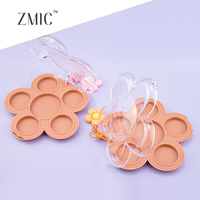 6 Pan Nude Flower Shaped Empty Eyeshadow Palette Empty Blush Highlighter Palette Plastik Eyebrow Concealer Palette dengan Aksesoris